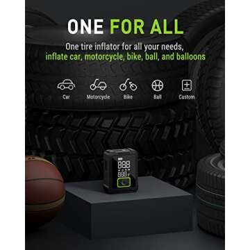 Portable OAK & IRON Tire Inflator 1 Min Fast Inflation