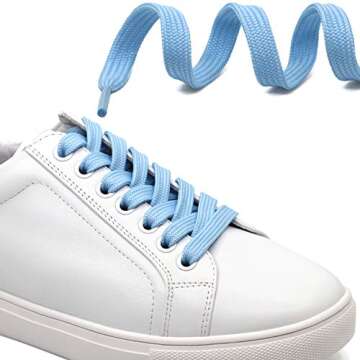DELELE Solid Flat Shoe Laces for Sneakers - 31 Inch Length