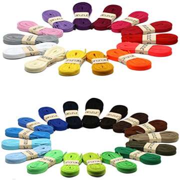 DELELE Solid Flat Shoe Laces for Sneakers - 31 Inch Length