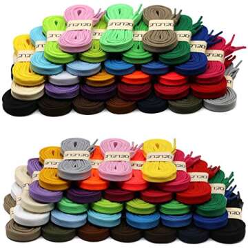 DELELE Solid Flat Shoe Laces for Sneakers - 31 Inch Length