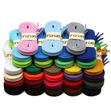DELELE Solid Flat Shoe Laces for Sneakers - 31 Inch Length