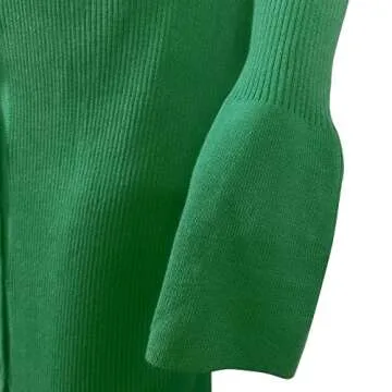 Miqil Women Sexy Slim Fit Ribbed Knit Long Dress Casual Cutout Solid High Spilt Wrap Sweater Maxi Dress Elegant Evening Dress B Green
