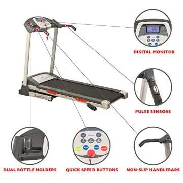 Sunny Health & Fitness Treadmill – Space-Saving and Sturdy