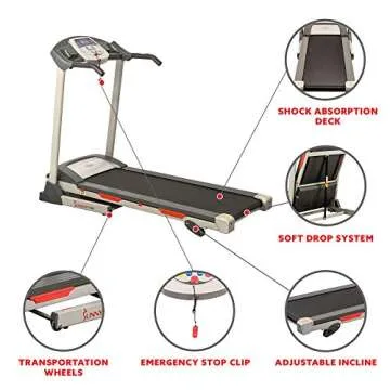 Sunny Health & Fitness Treadmill – Space-Saving and Sturdy