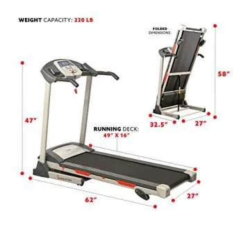 Sunny Health & Fitness Treadmill – Space-Saving and Sturdy