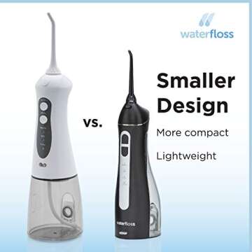 Waterfloss Small Cordless Water Flosser for Quick Cleaning