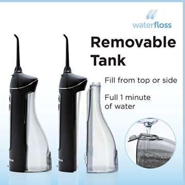 Waterfloss Small Cordless Water Flosser for Quick Cleaning