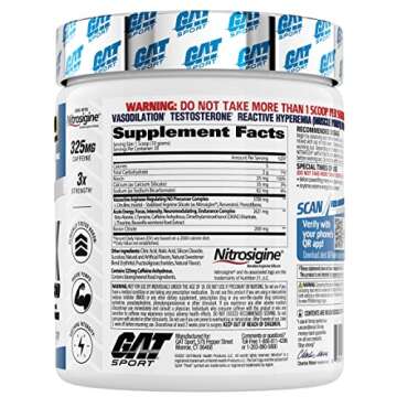 GAT SPORT Nitraflex Advanced Pre-Workout Powder, Increases Blood Flow, Boosts Strength and Energy, Improves Exercise Performance, (Blue Raspberry, 30 Servings)