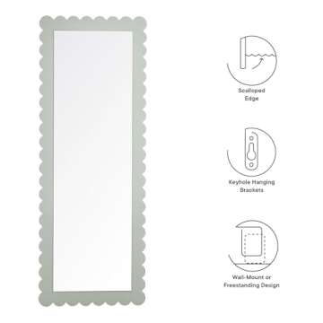 Modway Emmeline Scalloped Full-Length Mirror in Sage