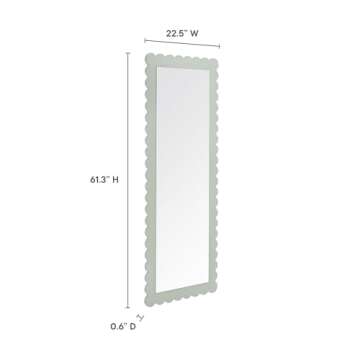 Modway Emmeline Scalloped Full-Length Mirror in Sage
