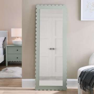 Modway Emmeline Scalloped Full-Length Mirror in Sage
