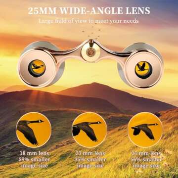 Scicalife 3X25 Theater Glasses Opera Binocular, Binocular with Chain, Wide-Angle Binoculars, Vision Binoculars for Bird Watching, Outdoor Hunting, Travel, Sightseeing
