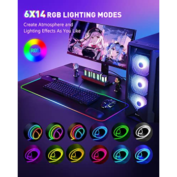 WQBZSYY Gaming Mouse Pad with Wireless Charging RGB Lights