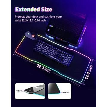 WQBZSYY Gaming Mouse Pad with Wireless Charging RGB Lights