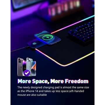 WQBZSYY Gaming Mouse Pad with Wireless Charging RGB Lights