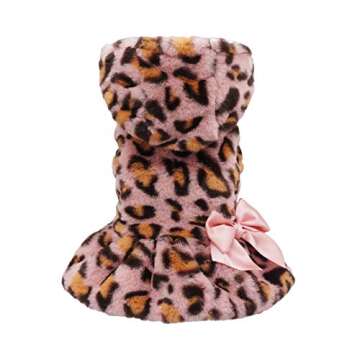 Warm Fitwarm Faux Fur Leopard Dog Coat for Winter