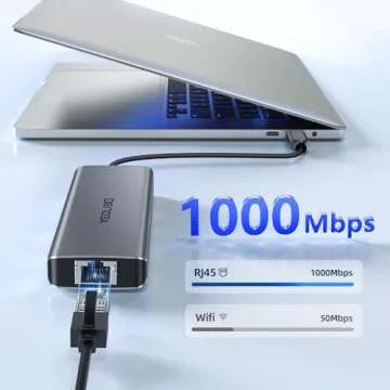 USB C Hub, 10 in 1 USB C Hub Multiport Adapter Dongle with 4K HDMI, USB-C and 2 USB A 3.0 5Gbps, 2 USB A 2.0, PD 100W, RJ45 Ethernet, SD/TF, Aluminum USB C to USB 3.0 Hub for MacBook Air/Pro, Windows