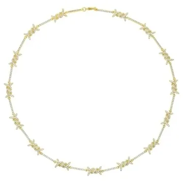 925 Sterling Silver Heart Barbed Wire Necklace For Men and Women - 14K Yellow Gold Barbwire Little Thorns Chain Choker Jewelry Gifts Barb Wine Necklace Gothic Hiphop Punk Little Thorns Chain Choker