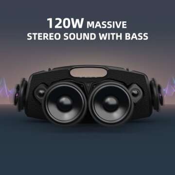 ZEALOT Bluetooth Speaker, Bluetooth Speaker,120W Portable Speaker with Booming Bass,IP67 Waterproof Speaker with LED Light, PowerBank,Bluetooth 5.2,Outdoor Speakers for Camping,Beach,Gifts