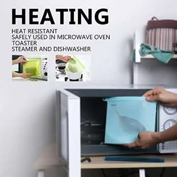 WINIT Reusable Silicone Food Preservation Bags Airtight Seal Freeze Fridge Food Storage Container Savers Bags Versatile Kitchen Cooking Utensil (4pcs)