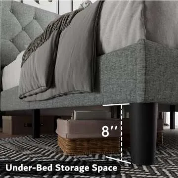 iPormis King Size Upholstered Bed Frame - Modern Style