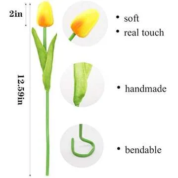 WISTART 24pcs Faux Tulip Bouquet for Home Wedding Decor