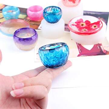 3 pcs/Set Epoxy Resin Molds,Small Dish,Big Bowl,Silicone Molds,Transparent Jewelry Mold Making Tools...
