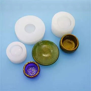 3 pcs/Set Epoxy Resin Molds,Small Dish,Big Bowl,Silicone Molds,Transparent Jewelry Mold Making Tools, DIY Pendant Make,Gifts Handcraft Q100/Q099/Q098