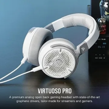 Corsair Virtuoso PRO Gaming Headset with Detachable Microphone - White