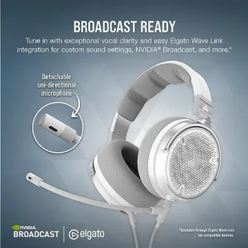 Corsair Virtuoso PRO Gaming Headset with Detachable Microphone - White