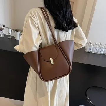 AIZHIYI Women PU Leather Tote - Stylish Large Capacity Handbag