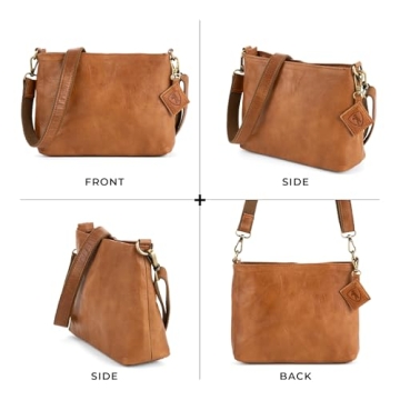 Vintage Leather Shoulder Bag Marbella for Women - Brown
