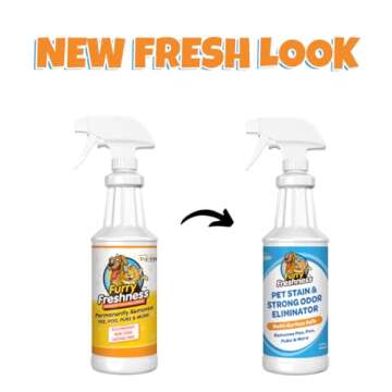 FurryFreshness Extra Strength Cat or Dog Pee Stain & Permanent Odor Remover + Smell Eliminator -Remo...