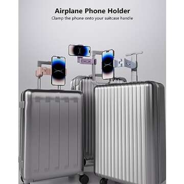 MiiKARE Airplane Travel Essentials Phone Holder, Universal Handsfree Phone Mount for Flying 360 Degr...