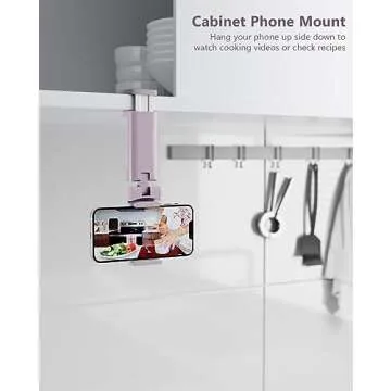 MiiKARE Airplane Travel Essentials Phone Holder, Universal Handsfree Phone Mount for Flying 360 Degree Rotation, Travel Accessory Travel Must Haves for Man Women Phone Stand for Desk,Table-Purple