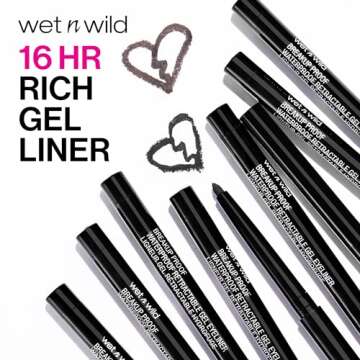 wet n wild Mega Last Breakup Proof Retractable Gel Eyeliner - Waterproof 16-Hour Long-Lasting Wear, ...