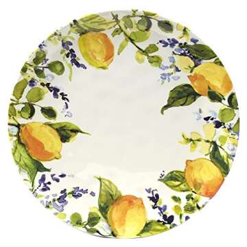 Certified International Lemon Zest 12 pc Melamine Dinnerware Set, Service for 4, Multicolor