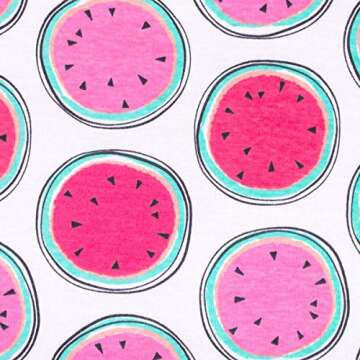 Lamaze Organic Baby baby girls Short Sleeve Tight Fit Sleepwear Pajama Set, Pink Watermelon Circles, 12 Months US