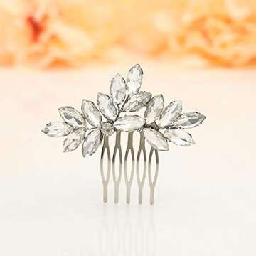 Catery Crystal Bride Wedding Hair Comb Hair Accessories with Rhinestone Bridal Side Combs for Women ...