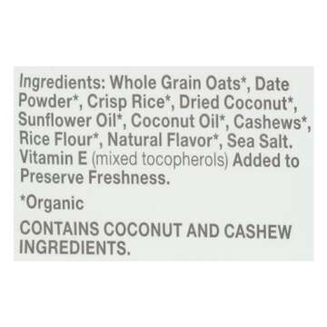 Cascadian Farm Organic Coconut Cashew Granola Cereal, No Added Sugar, 11 Ounces (Pack Of 4)