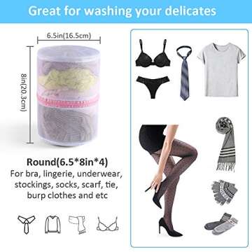 GOGOODA 4 Pcs Mesh Laundry Bag for Bras Lingerie Wash Bag for Delicates, Large, 4 Pack