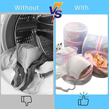 GOGOODA 4 Pcs Mesh Laundry Bag for Bras Lingerie Wash Bag for Delicates, Large, 4 Pack