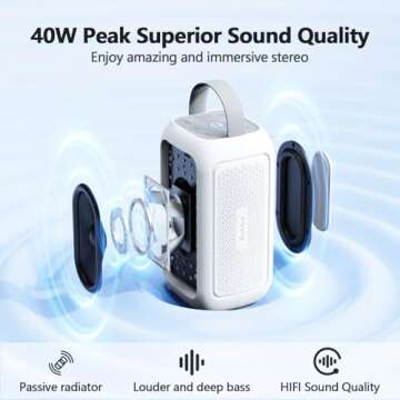 Bobtot Karaoke Machine for Adults, 40W Peak Portable Bluetooth Speaker with Wireless Microphone, Mag...