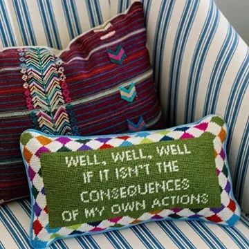 FURBISH Handmade Needlepoint Pillow - Cheeky & Charming Accent