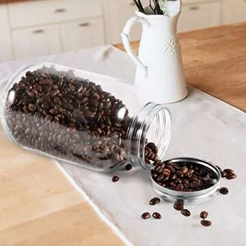 Luckore 32 oz Mason Jars Set - Airtight Canning Jars 5 Pack