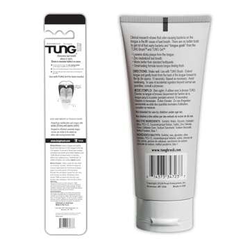 Tung Tongue Brush & Gel Kit | Tongue Cleaner for Adults | Tongue Scraper to Fight Bad Breath and Halitosis | Mouth Odor Eliminator | Fresh Mint | Made in America (Set of 1)