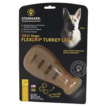 Starmark Treat Ringer Flex Grip Turkey Leg, Brown (SMFEL), 1 Count ( Pack of 1)