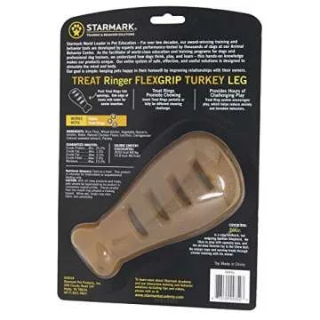 Starmark Treat Ringer Flex Grip Turkey Leg, Brown (SMFEL), 1 Count ( Pack of 1)