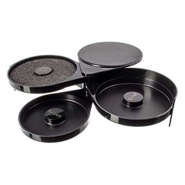 Greenco 3 Tier Bar Glass Rimmer Dish Set for Margarita Drink & Cocktail, Margarita Salt Rimmer, Black - Great For Cocktails Glasses - Bar Accessories, Bartending Supplies - Margarita Party Decorations