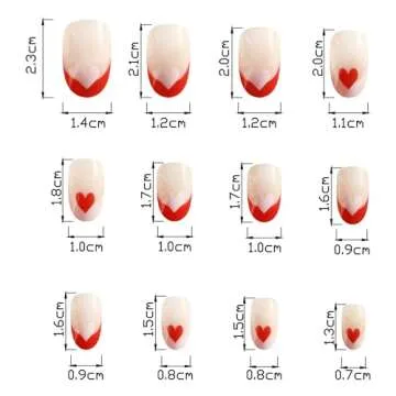 Valentine's Day Press On Nails with Heart Designs - 24Pcs